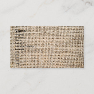 Tarjeta De Visita Textura de Burlap