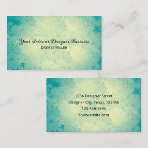 Tarjeta De Visita Textura de color azul Verde azulado beige vintage