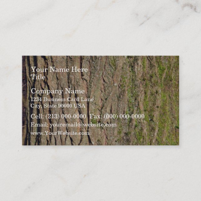 Tarjeta De Visita Textura de corteza de árbol (Anverso)