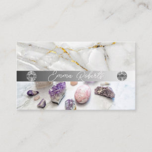 Tarjeta De Visita Textura de cristal de amatista mineral