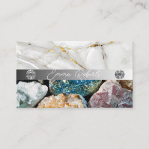 Tarjeta De Visita Textura de Cristal de Cuarzo de Amatista Mineral N