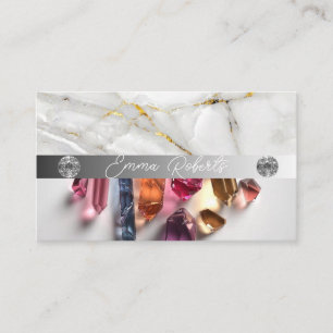 Tarjeta De Visita Textura de Cristal de Cuarzo de Amatista Mineral N