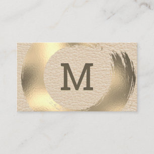 Tarjeta De Visita Textura de cuero   Cepillado de oro