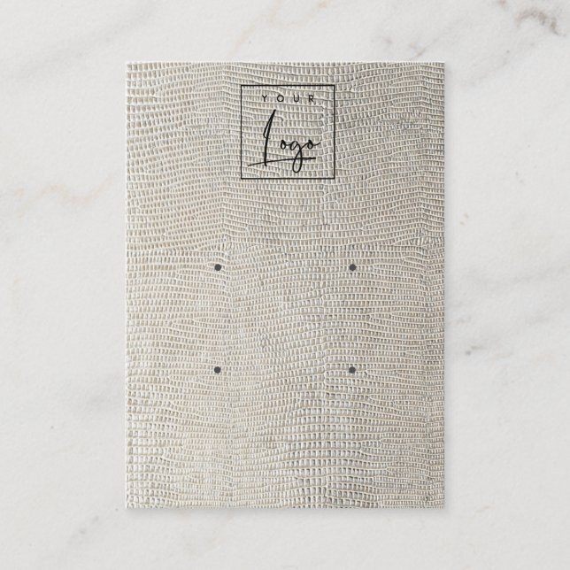 Tarjeta De Visita Textura de cuero perla plateado 2 pantalla de ancl (Anverso)