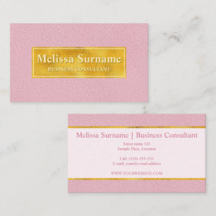 Tarjeta De Visita Textura de cuero rosa falso con banner de lámina d