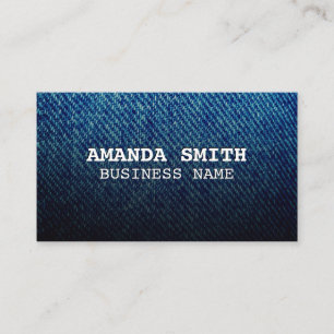 Tarjeta De Visita Textura de Denim Azul