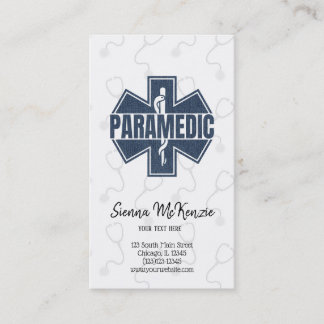 Tarjeta De Visita Textura de Denim paramédico