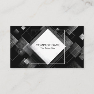 Tarjeta De Visita Textura de Diamante Geométrico Abstracto Blanco Ne