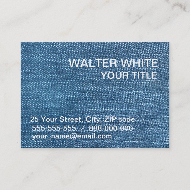 Tarjeta De Visita Textura de jeans (Anverso)