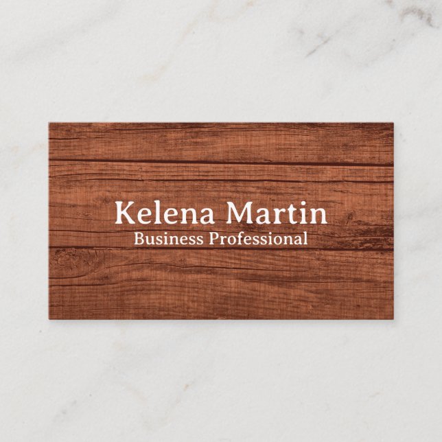 Tarjeta De Visita Textura de la pared de madera de granero marrón (Anverso)