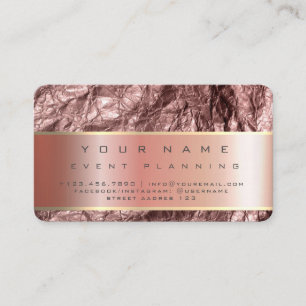 Tarjeta De Visita Textura de lámina de oro rosa Lámina de metal rosa
