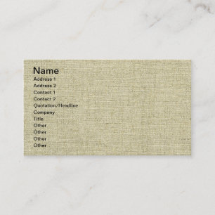 Tarjeta De Visita Textura de Lienzo de Lino Natural