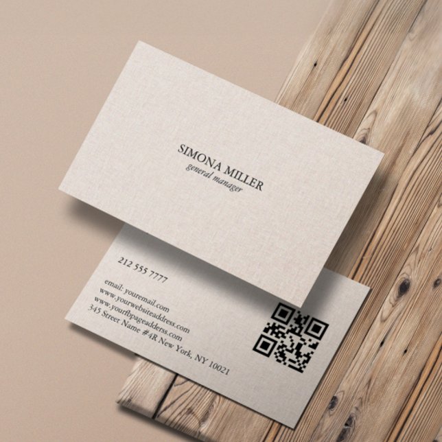 Tarjeta De Visita Textura de Lino Natural (Subido por el creador)