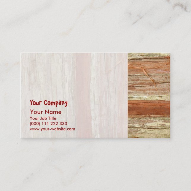 Tarjeta De Visita Textura de madera (Anverso)
