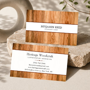 Tarjeta De Visita Textura de madera contrachapada de carpintería de