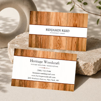 Tarjeta De Visita Textura de madera contrachapada de carpintería de