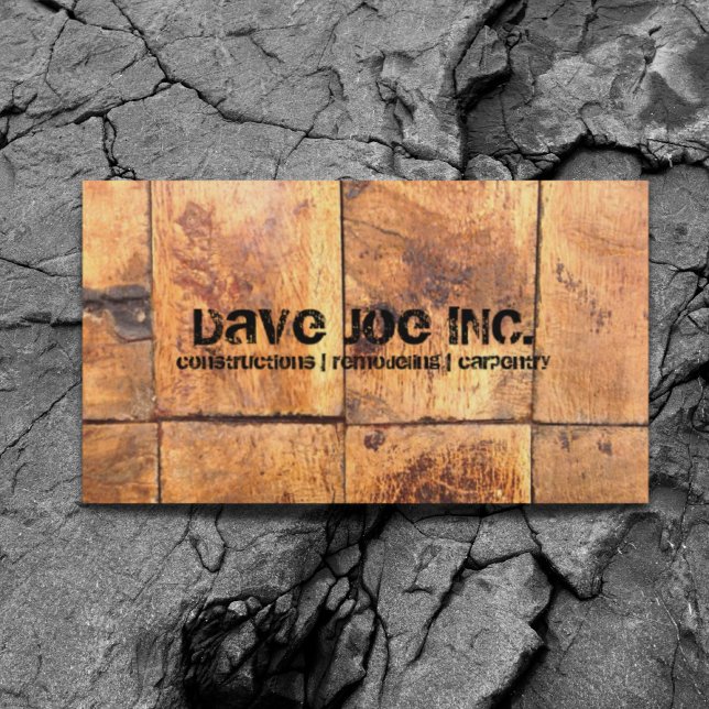 Tarjeta De Visita textura de madera de grano de grano Construcción C (grunge Barn wood texture Construction Carpentry Business Card)