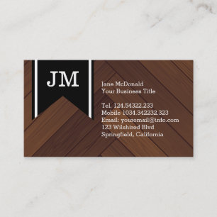 Tarjeta De Visita Textura de madera del panel