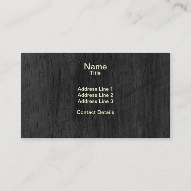 Tarjeta De Visita Textura de madera negra (Anverso)