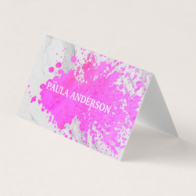 Tarjeta De Visita Textura de mármol de pintura expresiva (Anverso)