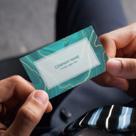 Tarjeta De Visita Textura de mármol líquido turquesa