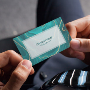 Tarjeta De Visita Textura de mármol líquido turquesa