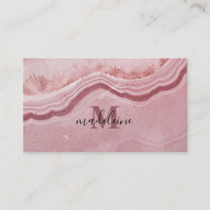 Tarjeta De Visita Textura de mármol rosa elegante