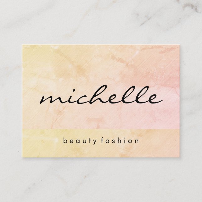 Tarjeta De Visita Textura de moda con texto cursivo (Anverso)