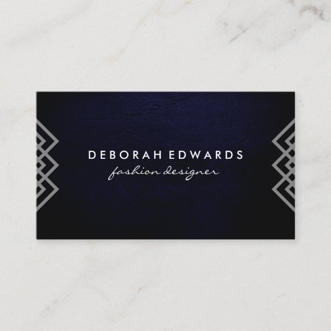 Tarjeta De Visita Textura de Moda de líneas geométricas de lujo (Anverso)