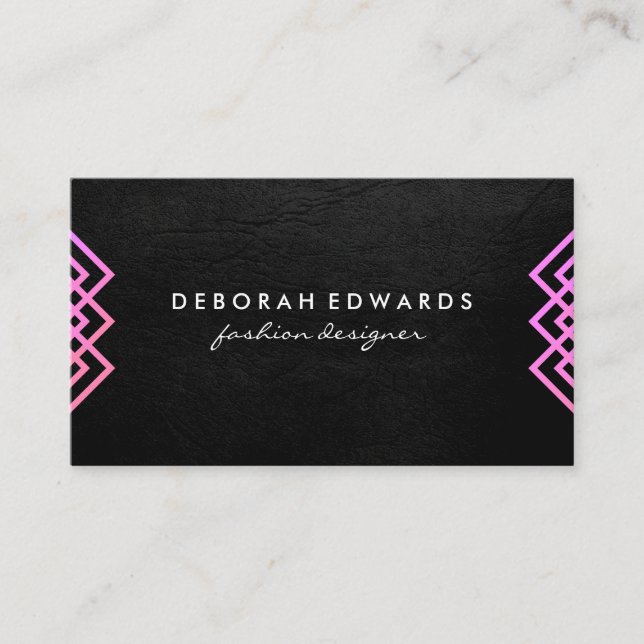 Tarjeta De Visita Textura de Moda de líneas geométricas de lujo (Anverso)