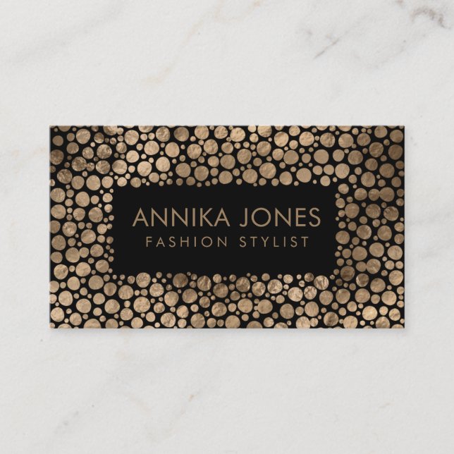 Tarjeta De Visita Textura de oro del punto del estilo aborigen del (Anverso)