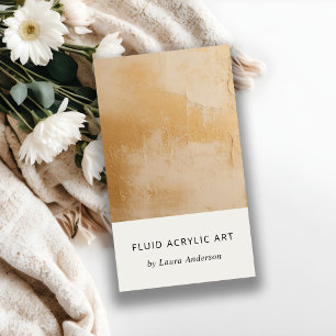 Tarjeta De Visita Textura de pintura al óleo artesanal estilo Beige-