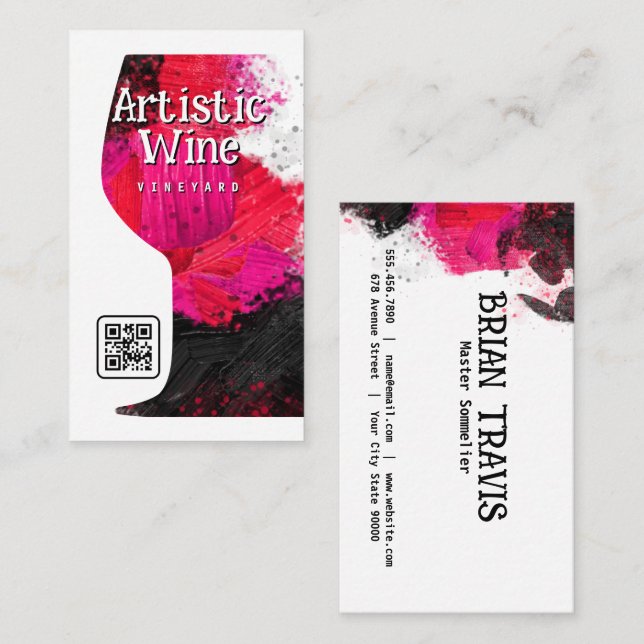 Tarjeta De Visita Textura de pintura artística | Vidrio (Anverso / Reverso)