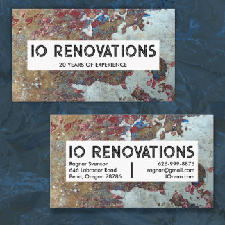 Tarjeta De Visita Textura de pintura de mano del contratista de cons