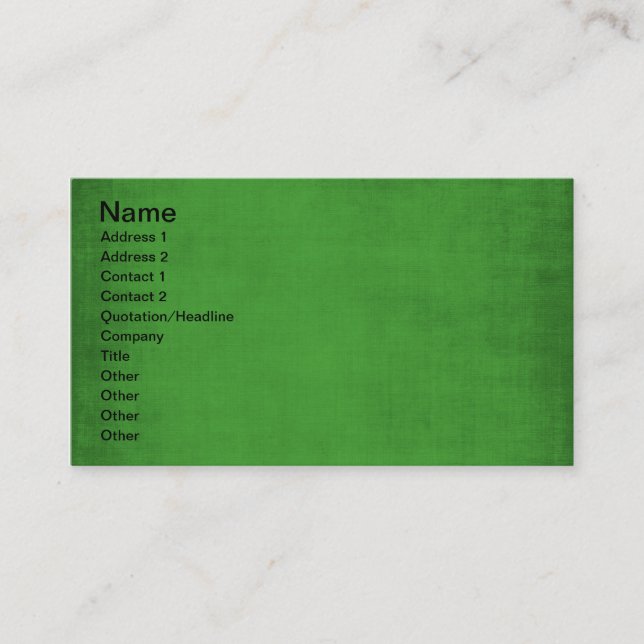 Tarjeta De Visita TEXTURA DE PLANTILLAS VERDES DE GRASSY DE 495_pape (Anverso)