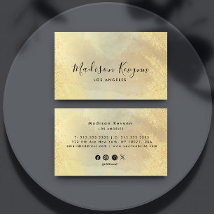 Tarjeta De Visita Textura de Purpurina de Piedra de Oro