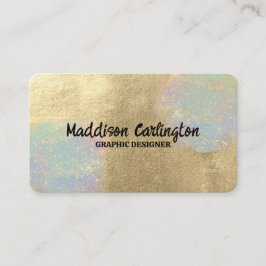 Tarjeta De Visita Textura De Purpurina Oro E Irridescente