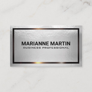 Tarjeta De Visita Textura de Relieve metalizado brillante   Borde me