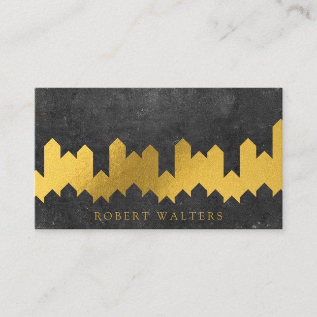 Tarjeta De Visita Textura de Relieve metalizado dorado | Formas Lux  (Anverso)