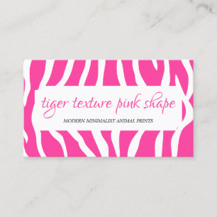 Tarjeta De Visita Textura de salpicaduras de tigre rosa blanco marco