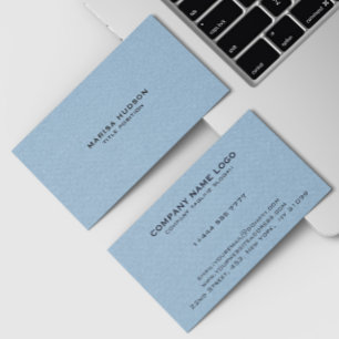 Tarjeta De Visita Textura de tela de lino azul claro