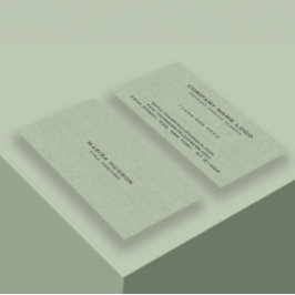Tarjeta De Visita Textura de tela de lino verde claro