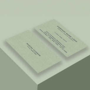 Tarjeta De Visita Textura de tela de lino verde claro