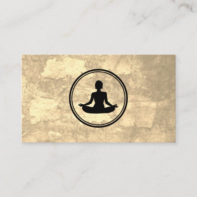 Tarjeta De Visita Textura de yoga Lotus Pose Sepia (Anverso)