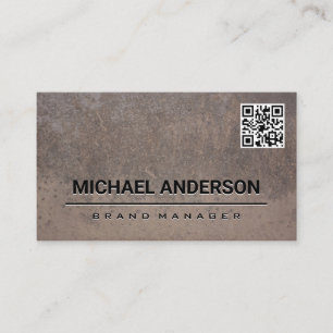 Tarjeta De Visita Textura desechada Metalizado   Código QR