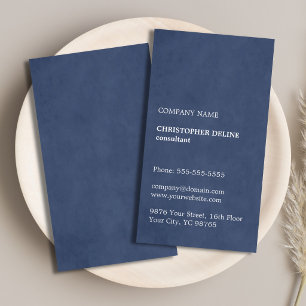 Tarjeta De Visita Textura elegante simple Consultor azul