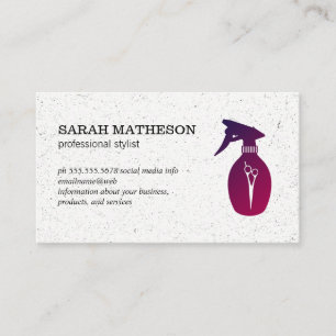 Tarjeta De Visita Textura Específica Salón Moderno Espigón de pelo e