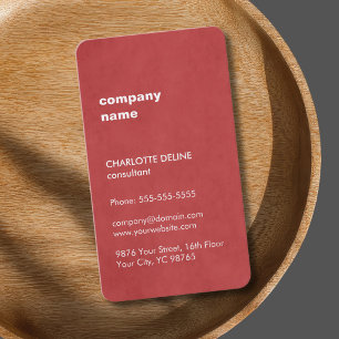 Tarjeta De Visita Textura Femenina Elegante Moderna Consultora Roja