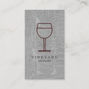 Tarjeta De Visita Textura Gris con Copa de Vino