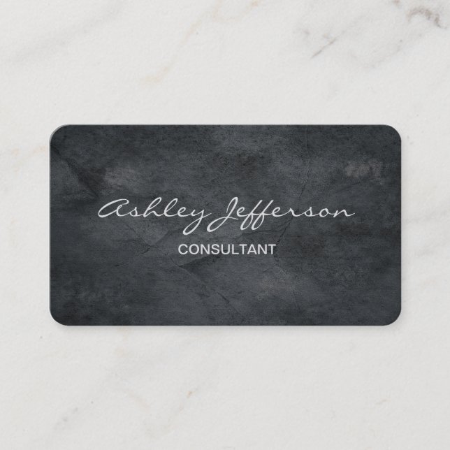 Tarjeta De Visita Textura Gris de Diseño de Guión Profesional (Anverso)